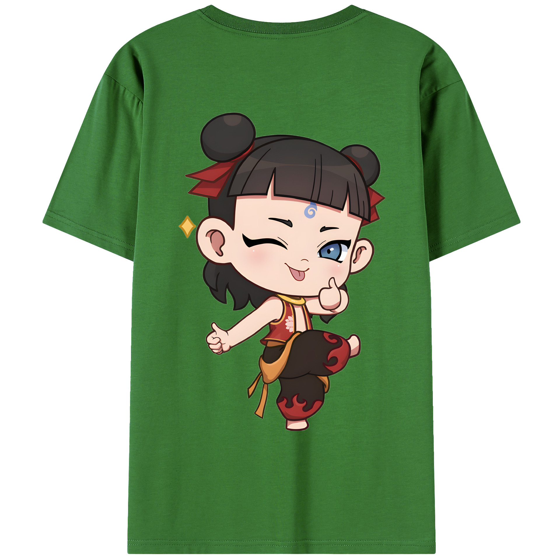 （画像用） Ne Zha 2 ナタ 魔童の大暴れ レディース半袖Tシャツ(バックプリント)